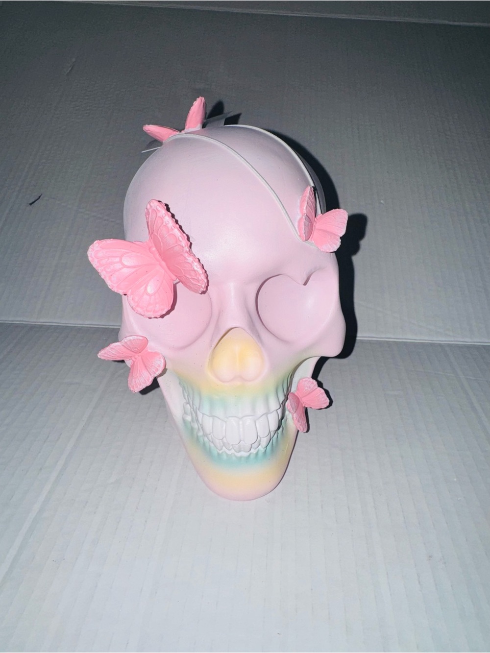 Pastel Pink Skull with Pink Butterflies BNWT